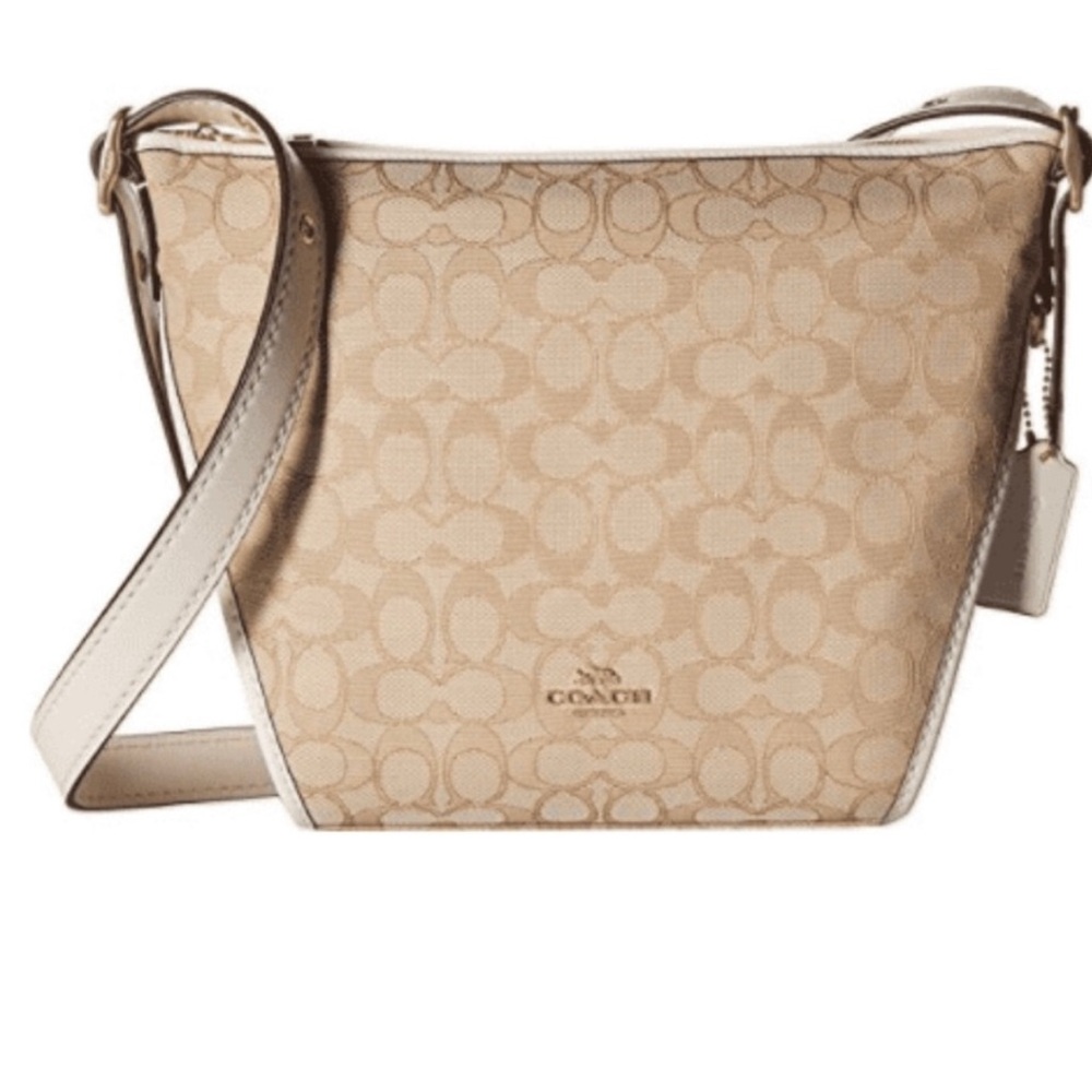 NWOT Coach - Beige & Cream "Jacquard Dufflette" Bag